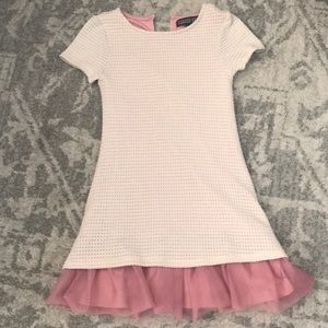 Trixxie Girl dress cream and rose pink